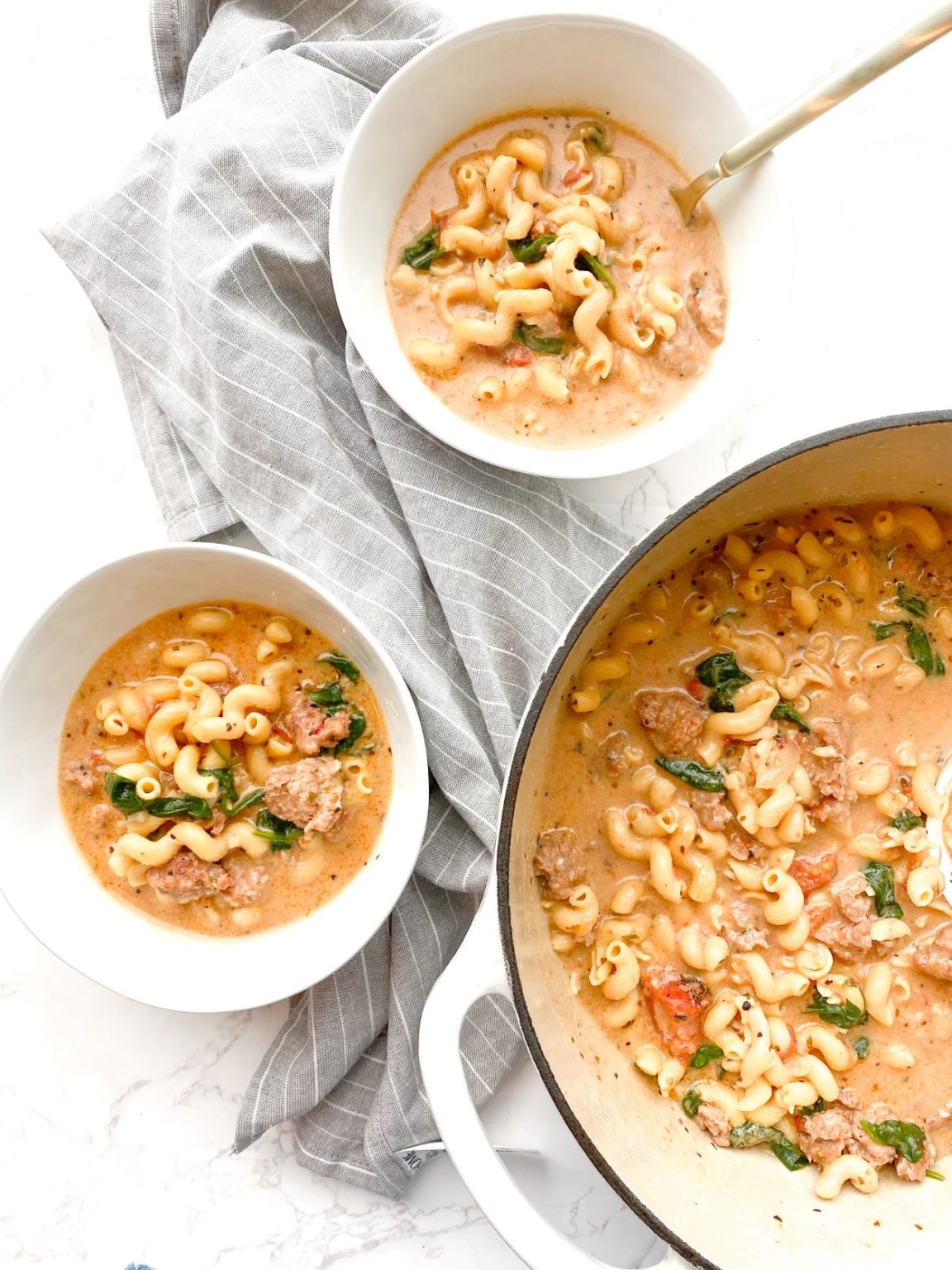 Creamy Italian Sausage and Pasta Soup (Dairy Free & Gluten Free