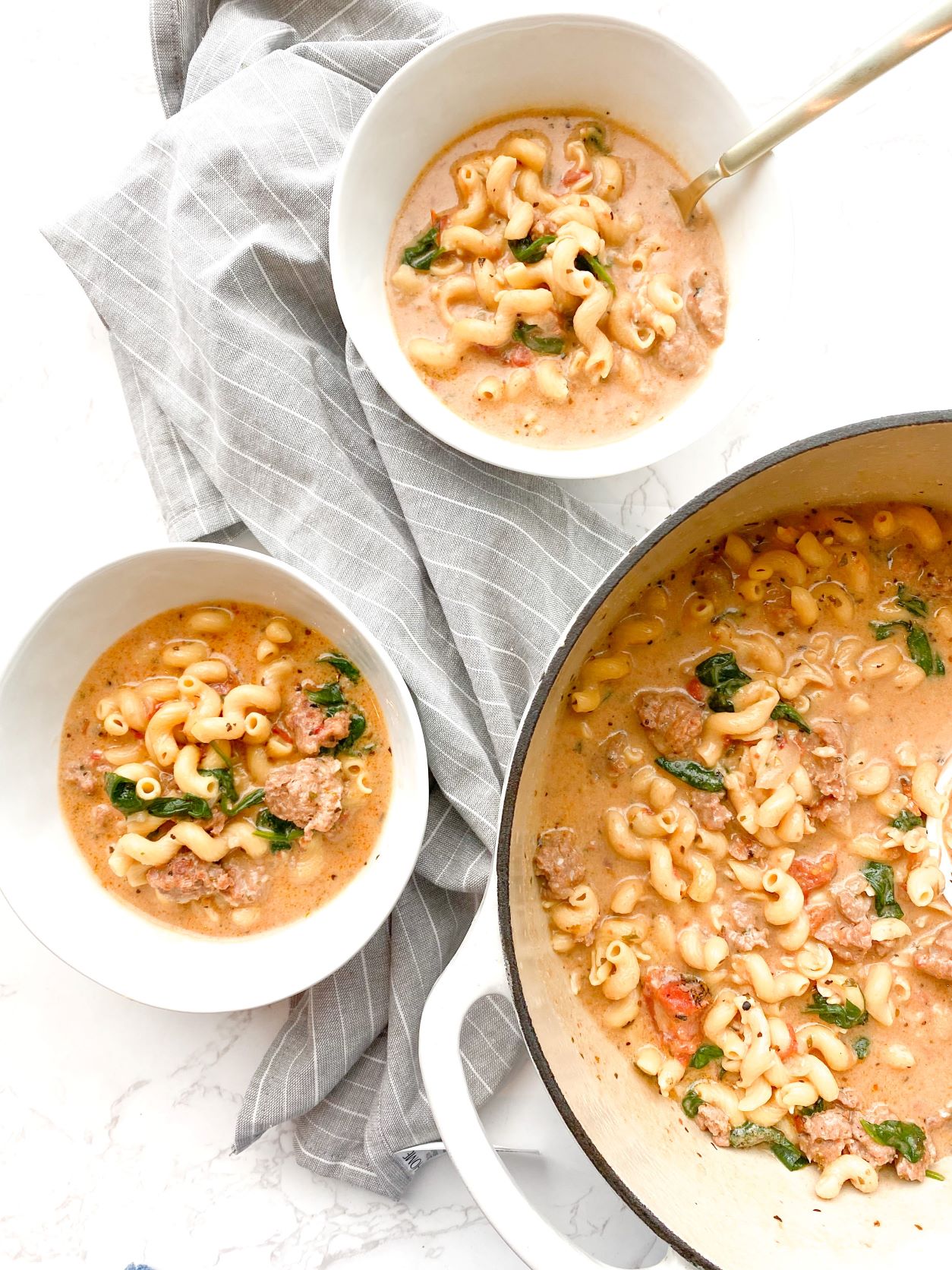 Creamy Italian Sausage and Pasta Soup (Dairy Free & Gluten Free